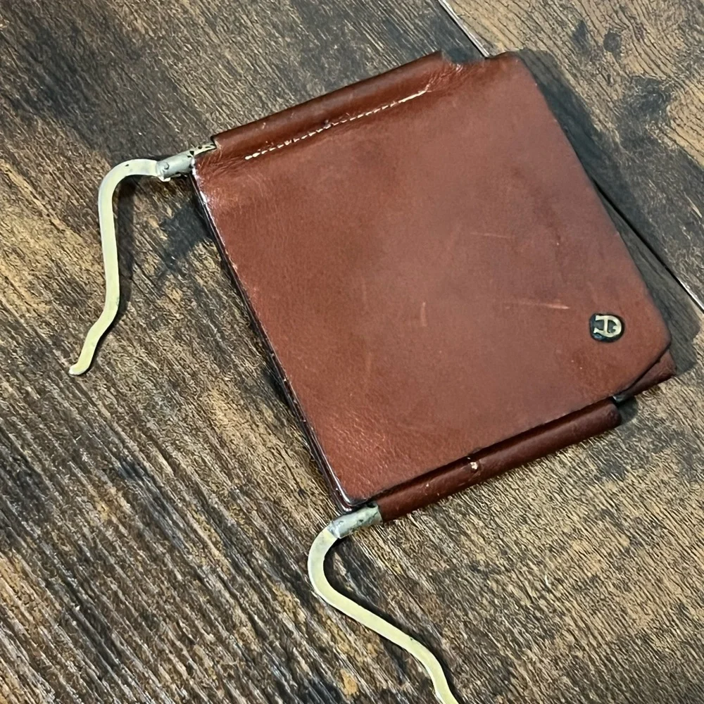 Brown Leather Money Clip Wallet - Men Accessories